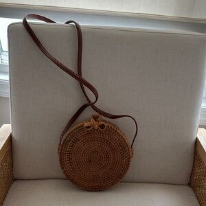 Brown Woven Crossbody Bag